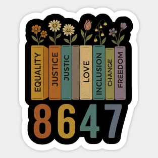Equal Rights Book Flower 8647 – Feminist Women’s Rights Anti-Trump Sticker
